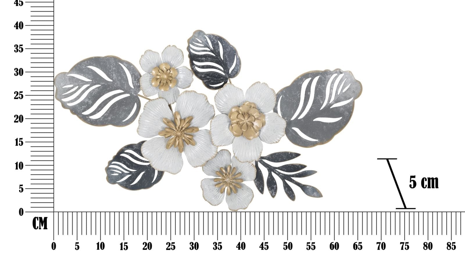 Mauro Ferretti Decoratiune metalica de perete, Flot B Multicolor, l66xA5xH39 cm