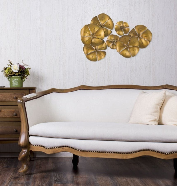 Mauro Ferretti Decoratiune metalica de perete Flower B Auriu, l80xA6xH57 cm