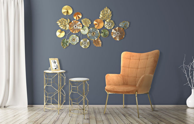 Mauro Ferretti Decoratiune metalica de perete Foglia -A- Large Multicolor, l117xA7xH74 cm