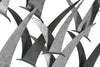 Mauro Ferretti Decoratiune metalica de perete, Gabbiani Argintiu, l93xA12,7xH47,6 cm