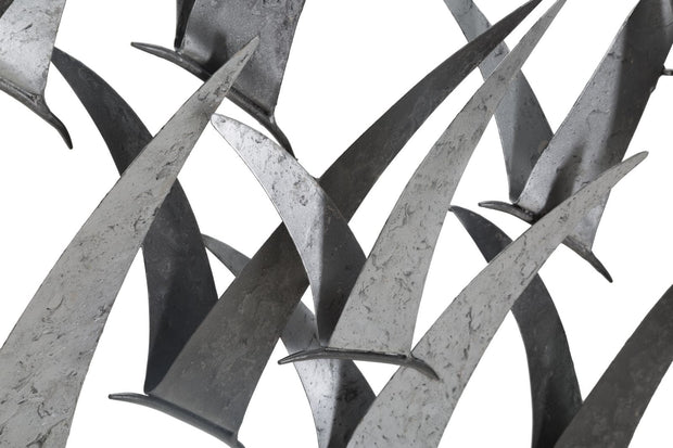 Mauro Ferretti Decoratiune metalica de perete, Gabbiani Argintiu, l93xA12,7xH47,6 cm