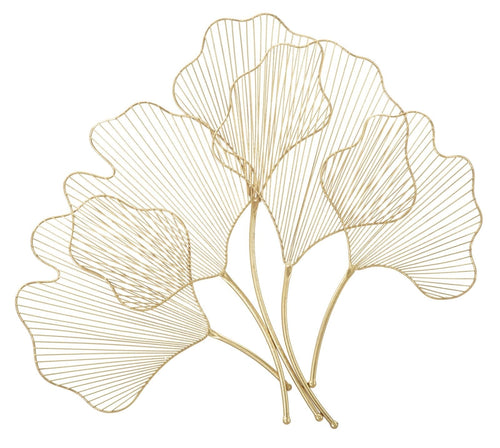 Mauro Ferretti Decoratiune metalica de perete, Glam Leaf Small Auriu, l69xA5xH62 cm