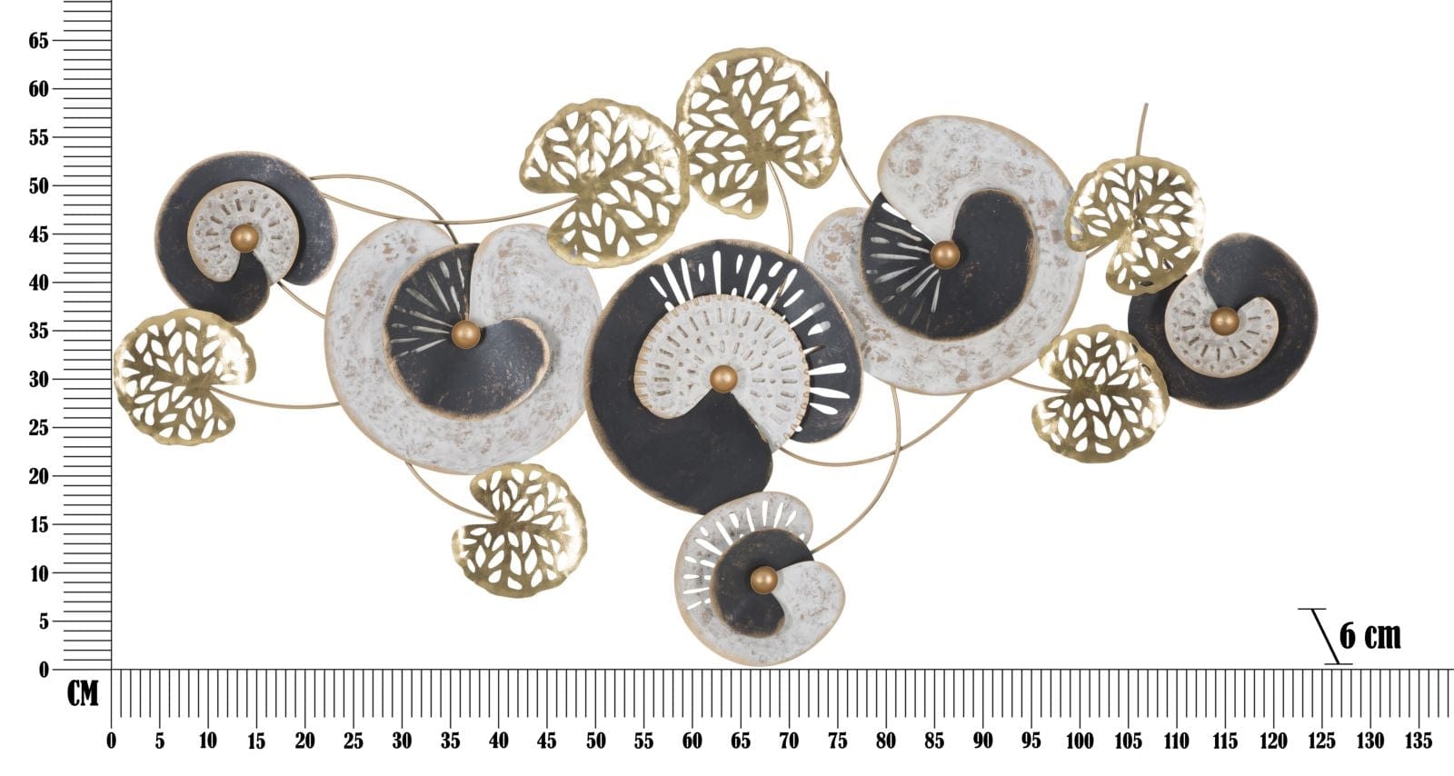 Mauro Ferretti Decoratiune metalica de perete, Gloth A Multicolor, l124,5xA6xH65 cm