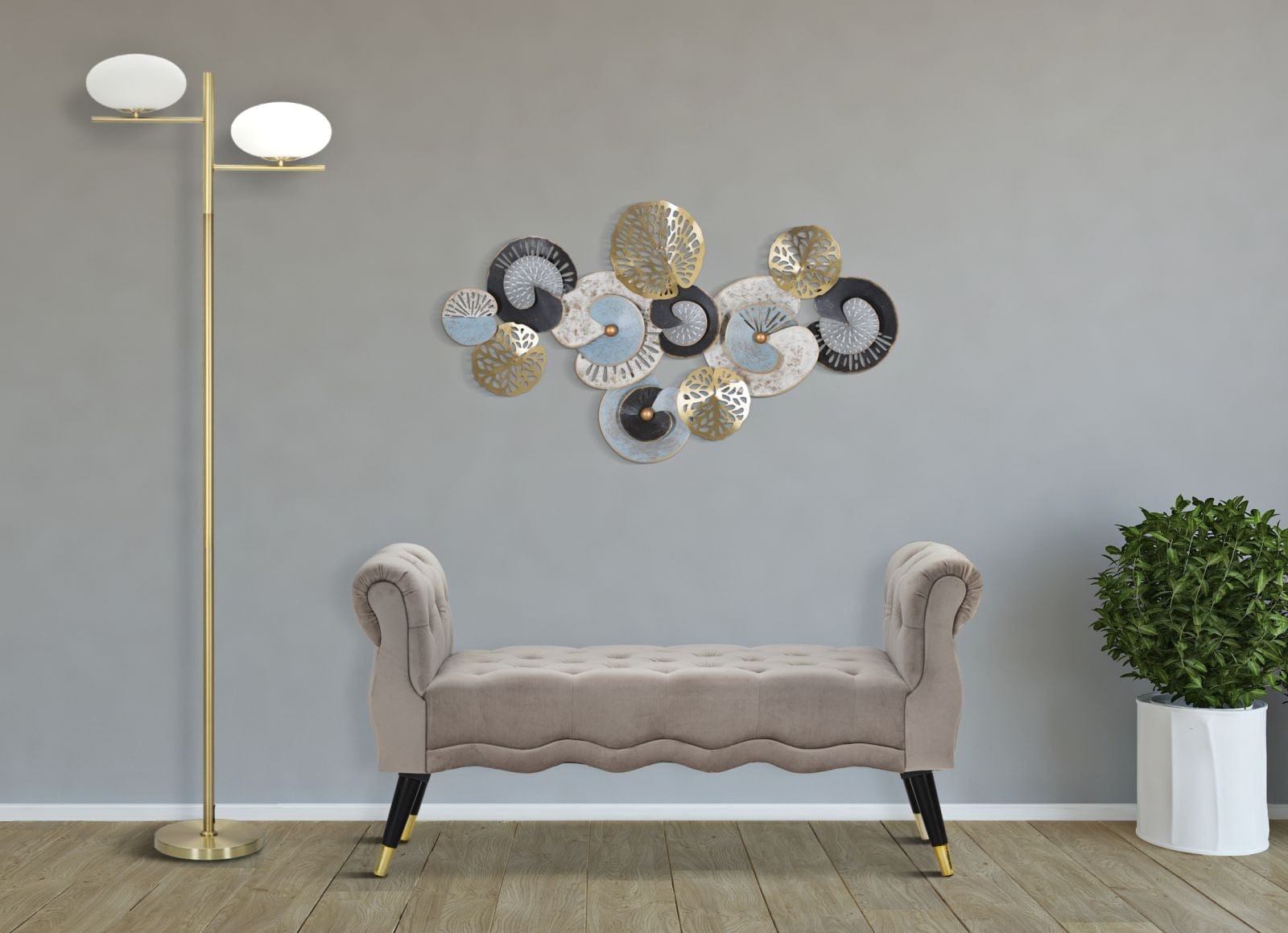 Mauro Ferretti Decoratiune metalica de perete, Gloth B Multicolor, l111xA7,5xH64 cm