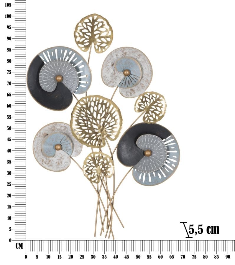 Mauro Ferretti Decoratiune metalica de perete, Gloth C Multicolor, l70xA5,5xH102 cm