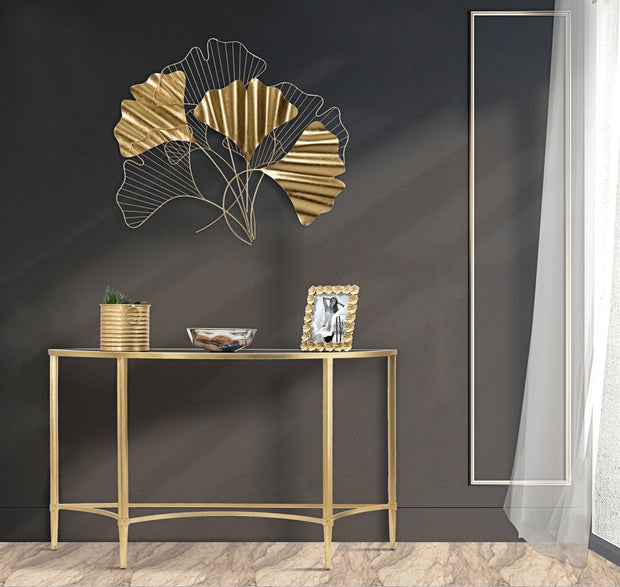 Decoratiune metalica de perete Goxy Glam Auriu, l80xA2,5xH70 cm (1)