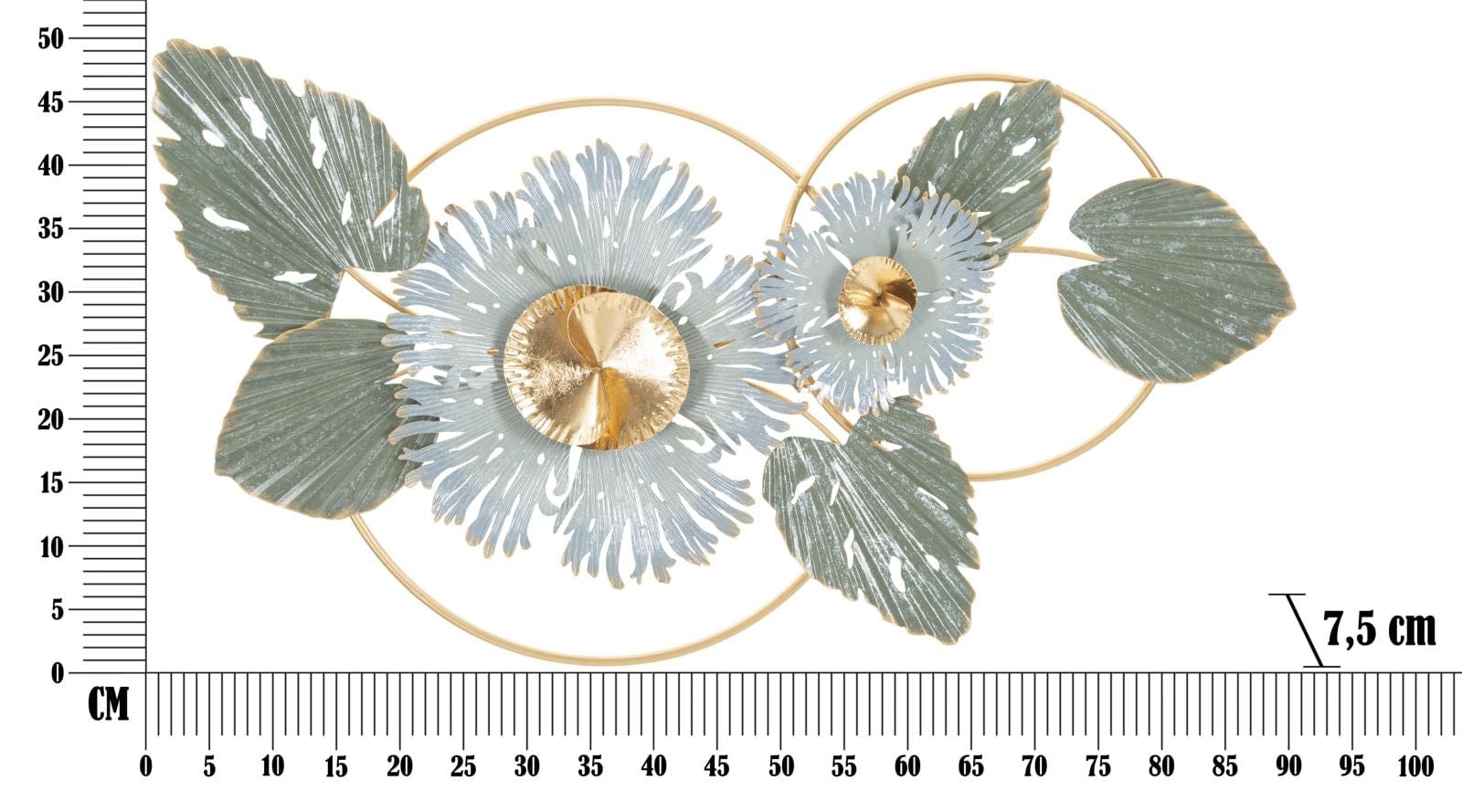 Mauro Ferretti Decoratiune metalica de perete, Gret Multicolor, l90,5xA7,5xH50 cm