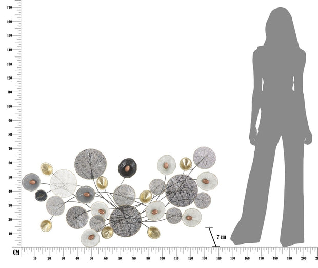 Mauro Ferretti Decoratiune metalica de perete Grid Large Multicolor, l135xA7,5xH69 cm