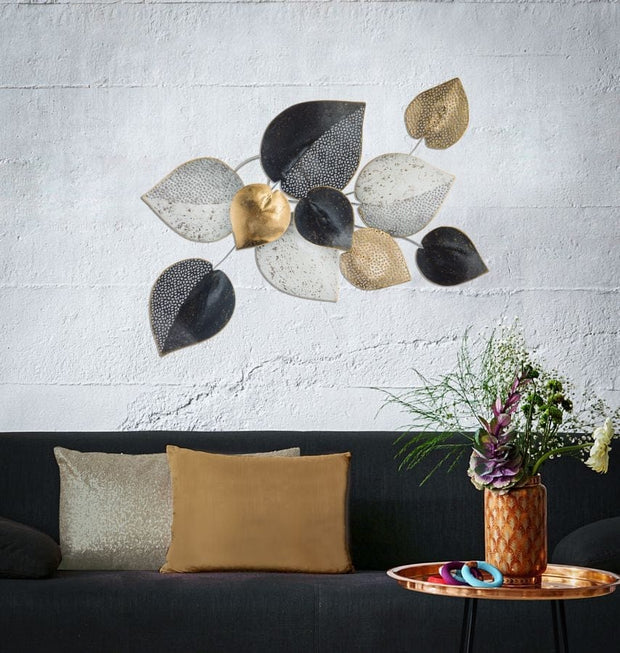 Mauro Ferretti Decoratiune metalica de perete, Half Leaf -B- Multicolor, l62,5xA5,5xH40 cm
