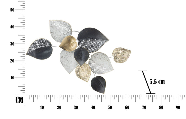 Mauro Ferretti Decoratiune metalica de perete, Half Leaf -B- Multicolor, l62,5xA5,5xH40 cm