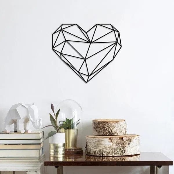 Asir Decoratiune metalica de perete, Heart Negru, l47xA1,5xH40 cm