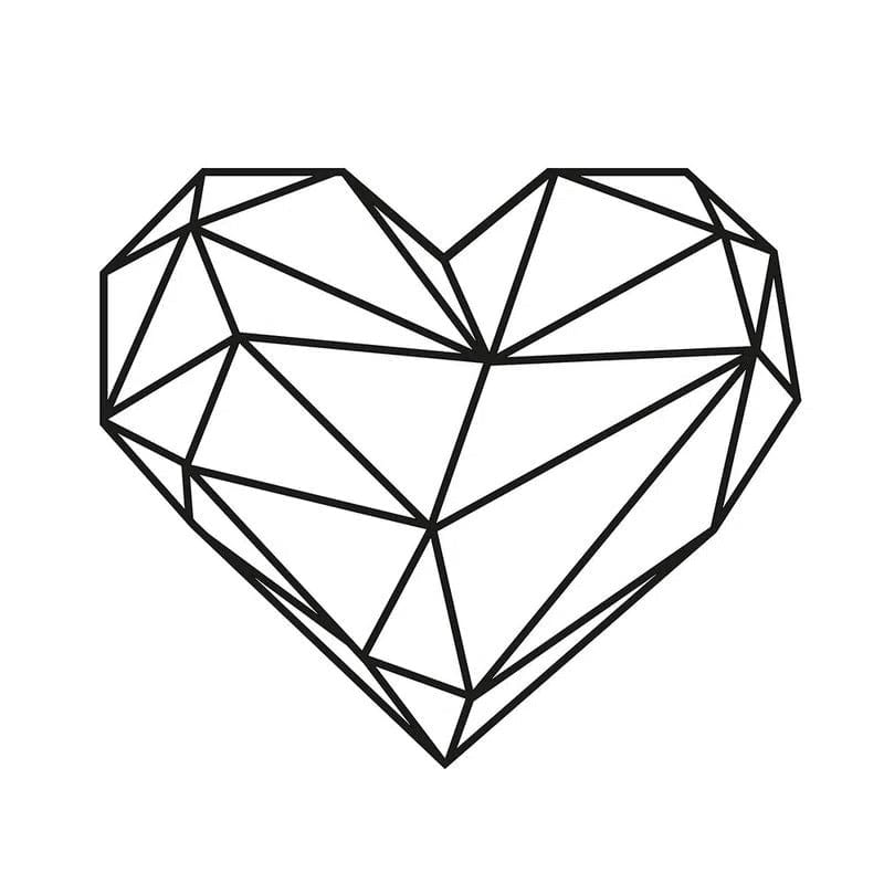 Asir Decoratiune metalica de perete, Heart Negru, l47xA1,5xH40 cm