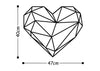 Decoratiune metalica de perete, Heart Negru, l47xA1,5xH40 cm (2)