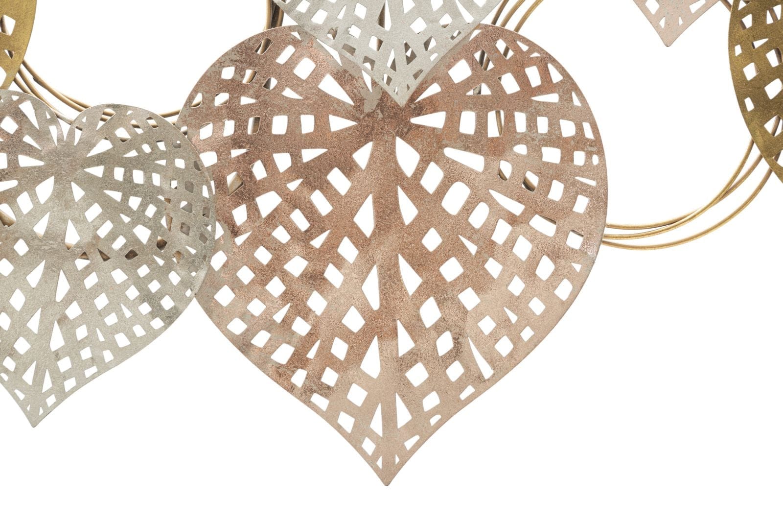 Mauro Ferretti Decoratiune metalica de perete, Hearts Multicolor, l91xA2,5xH39,5 cm