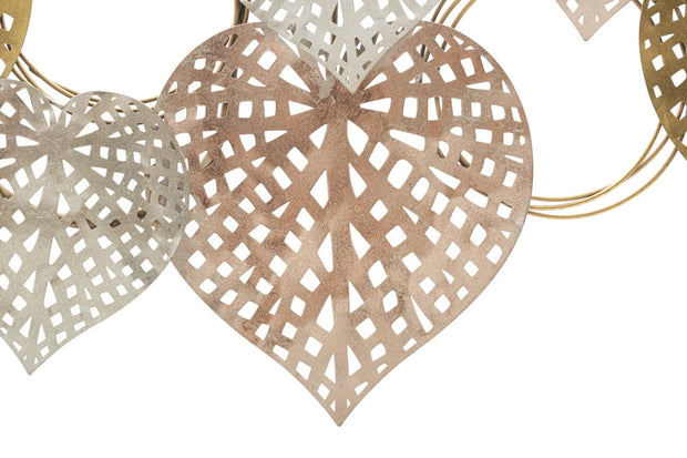 Mauro Ferretti Decoratiune metalica de perete, Hearts Multicolor, l91xA2,5xH39,5 cm