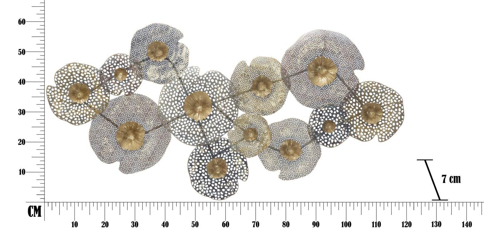 Mauro Ferretti Decoratiune metalica de perete, Holes Multicolor, l119xA7xH59,5 cm