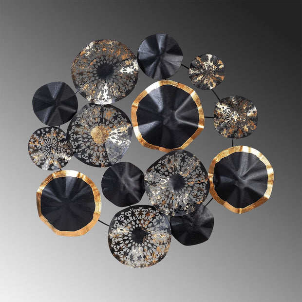Asir Decoratiune metalica de perete, Hypnosis Negru / Auriu, l74xA1,5xH74 cm