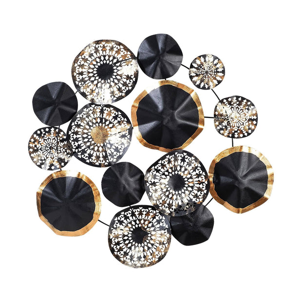 Asir Decoratiune metalica de perete, Hypnosis Negru / Auriu, l74xA1,5xH74 cm