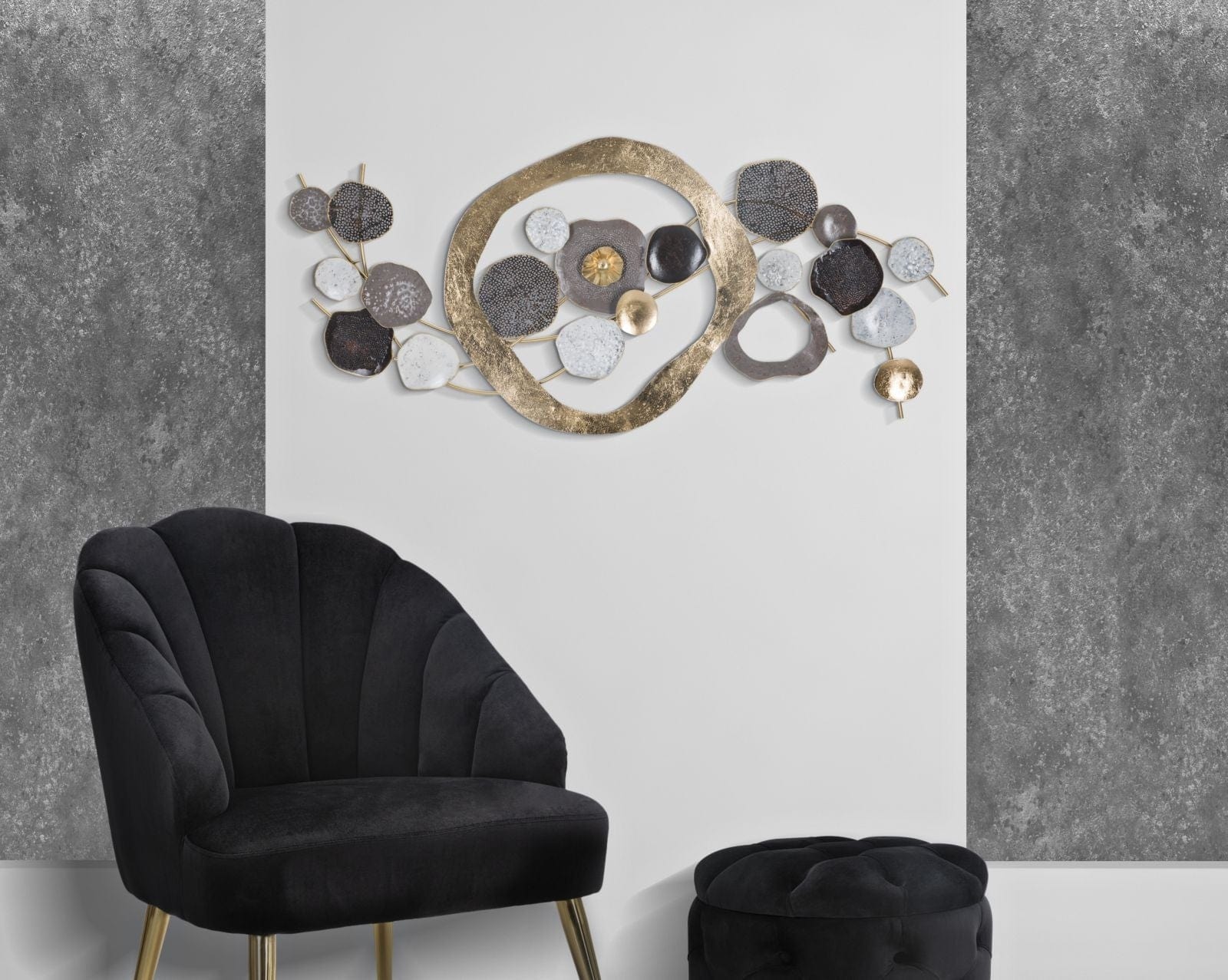 Mauro Ferretti Decoratiune metalica de perete, Indry Multicolor, l121xA5,7xH54,6 cm