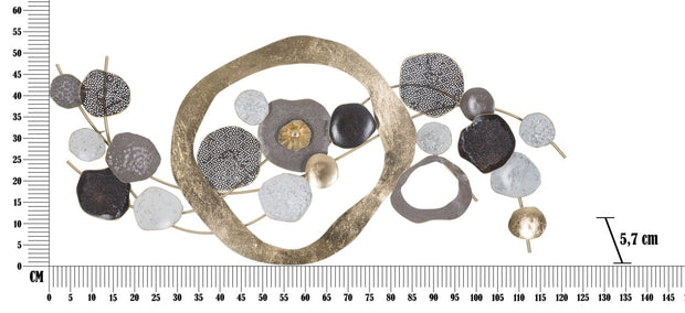 Mauro Ferretti Decoratiune metalica de perete, Indry Multicolor, l121xA5,7xH54,6 cm