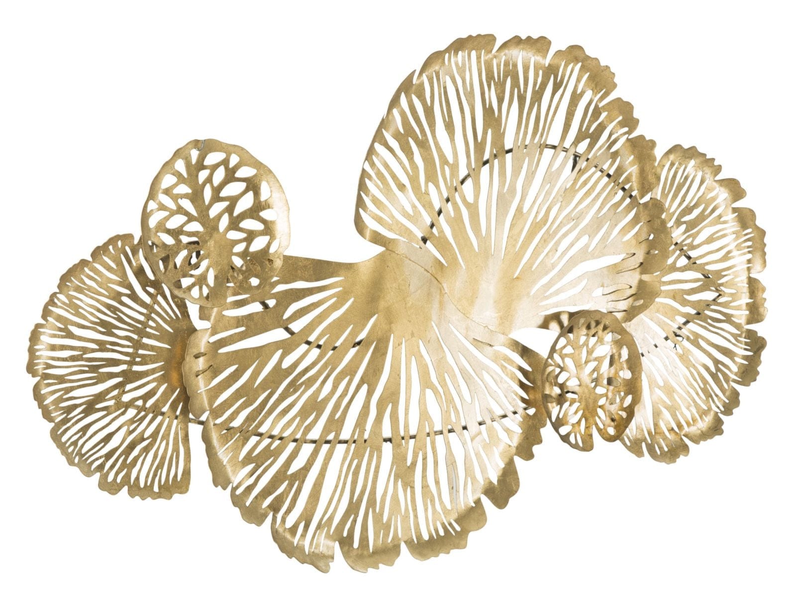 Mauro Ferretti Decoratiune metalica de perete, Iris Orizzontale Auriu, l115xA5xH64 cm