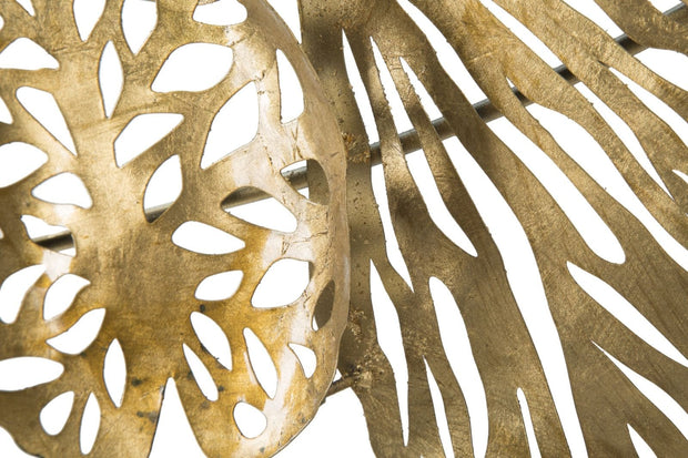 Mauro Ferretti Decoratiune metalica de perete, Iris Orizzontale Auriu, l115xA5xH64 cm