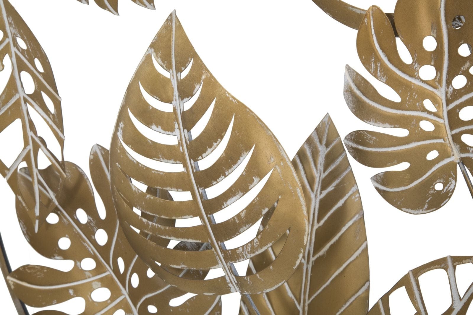 Decoratiune metalica de perete, Jungle Round Auriu, Ø80 cm (3)