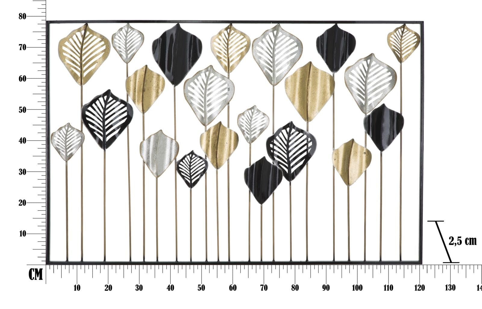 Mauro Ferretti Decoratiune metalica de perete Lex A Multicolor, l120xA2,5xH78,5 cm