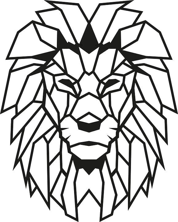 Asir Decoratiune metalica de perete, Lion Negru, l40xA1,5xH50 cm