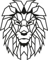 Asir Decoratiune metalica de perete, Lion Negru, l40xA1,5xH50 cm