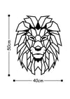 Asir Decoratiune metalica de perete, Lion Negru, l40xA1,5xH50 cm