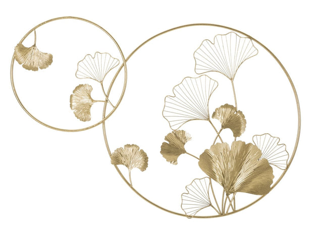 Mauro Ferretti Decoratiune metalica de perete, Little Leaf Auriu, l120,5xA4,2xH80,5 cm