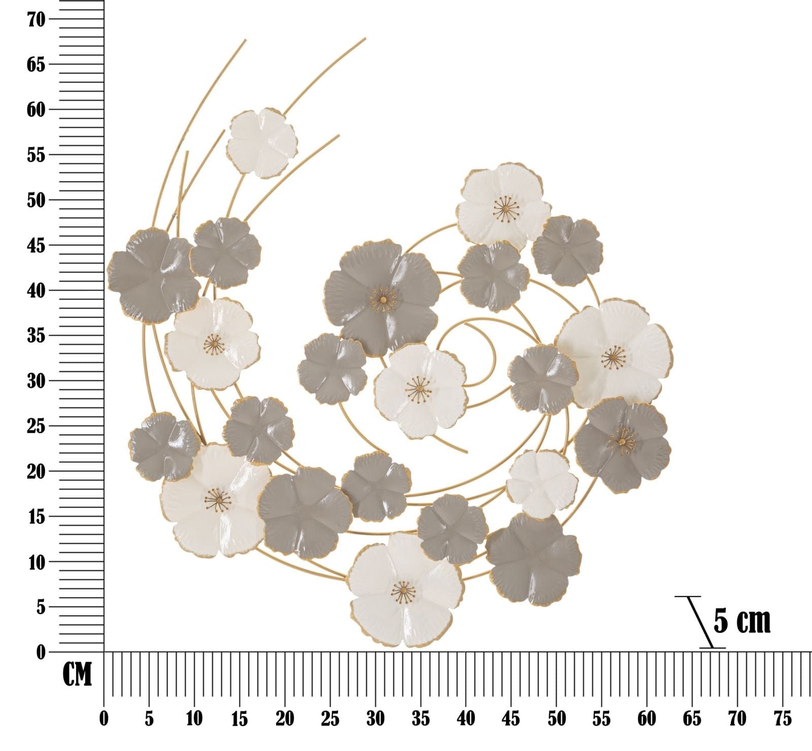 Mauro Ferretti Decoratiune metalica de perete Lotly Multicolor, l63,5xA5xH67,9 cm