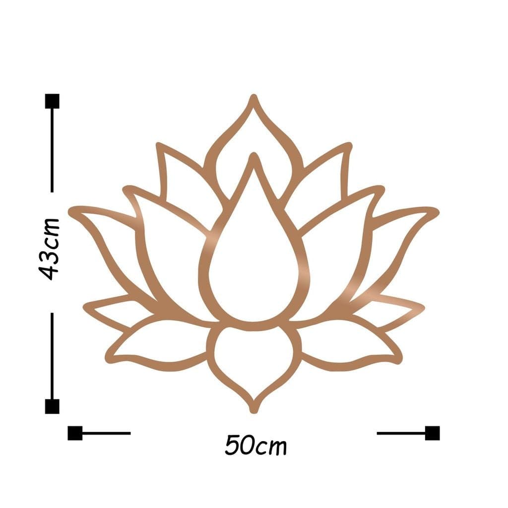 Asir Decoratiune metalica de perete, Lotus Flower 1 Cupru, l50xA1,5xH43 cm