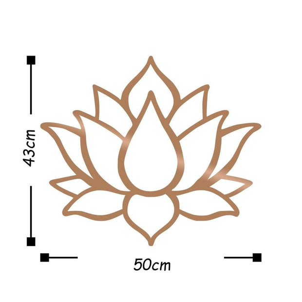Asir Decoratiune metalica de perete, Lotus Flower 1 Cupru, l50xA1,5xH43 cm