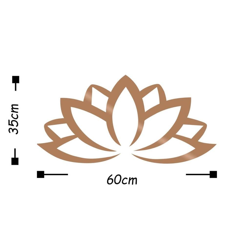 Asir Decoratiune metalica de perete, Lotus Flower 2 Cupru, l60xA1,5xH35 cm
