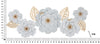 Mauro Ferretti Decoratiune metalica de perete, Lovely Flowers Bloom Alb / Auriu, l158xA9xH60 cm
