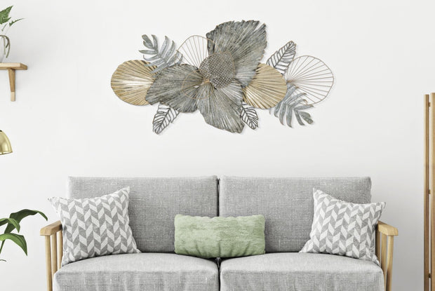 Mauro Ferretti Decoratiune metalica de perete, Mety Multicolor, l134xA9,5xH70 cm