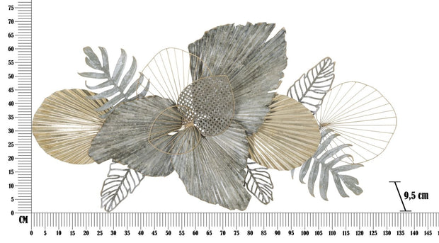 Decoratiune metalica de perete, Mety Multicolor, l134xA9,5xH70 cm (5)