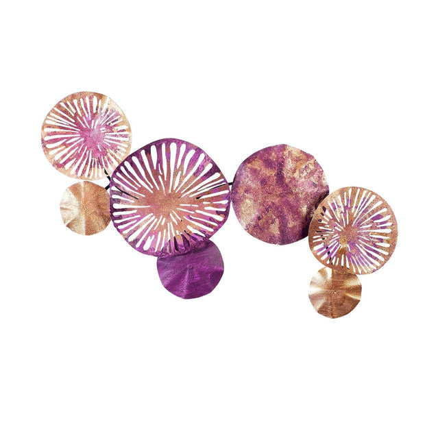 Asir Decoratiune metalica de perete, Mioli Art 2 Violet / Auriu, l74xA1,5xH38 cm