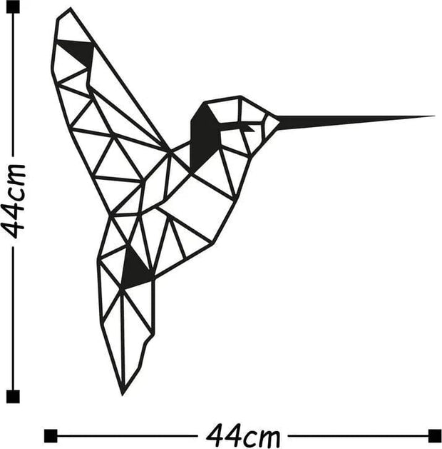 Asir Decoratiune metalica de perete, Mountain 2 Negru, l44xA1,5xH44 cm
