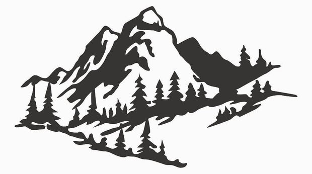 Asir Decoratiune metalica de perete, Mountain 2 Negru, l70xA1,5xH40 cm