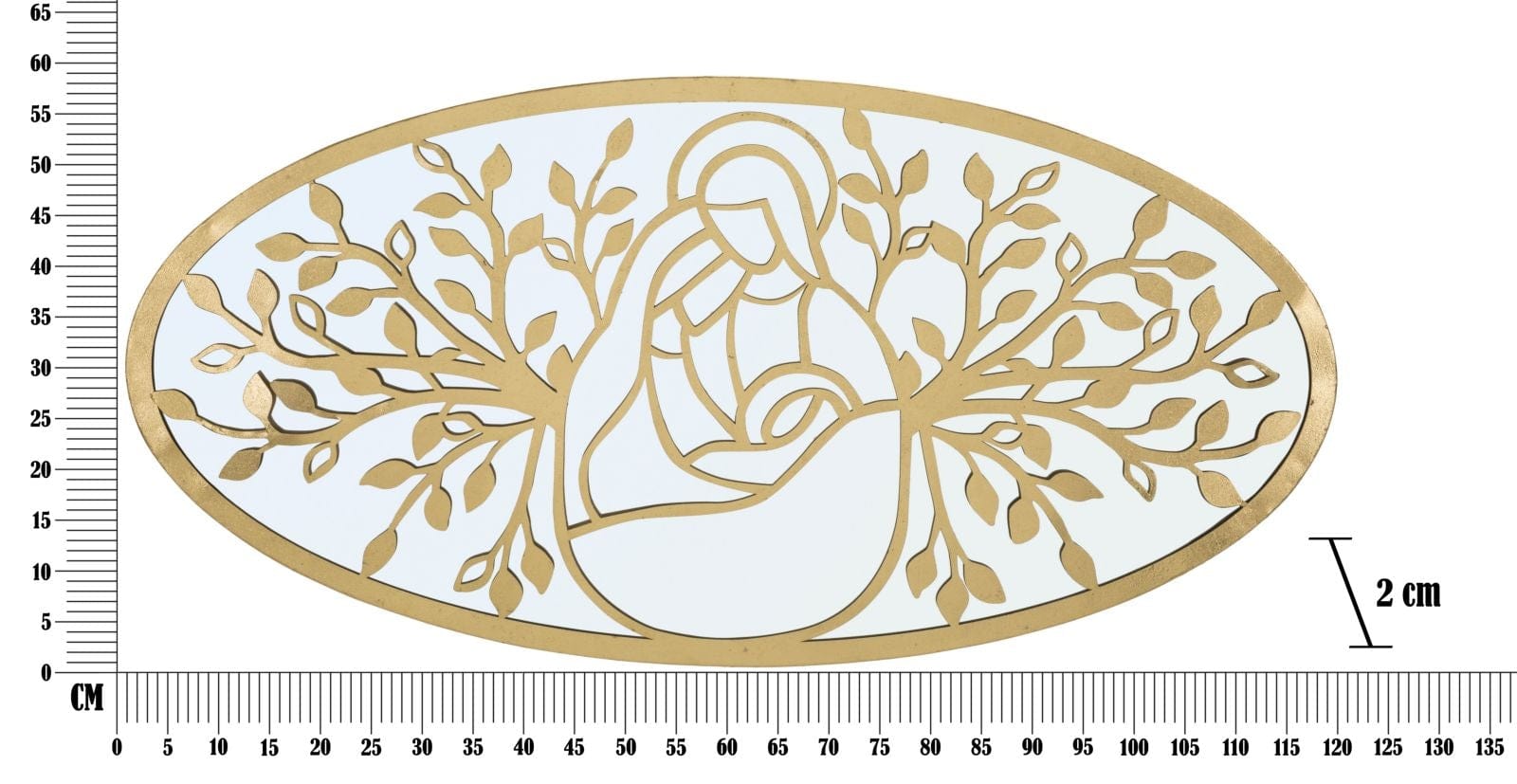 Mauro Ferretti Decoratiune metalica de perete, Nativity C Auriu, l120xA2xH60 cm