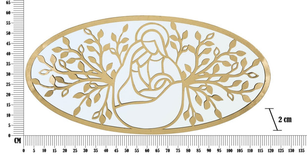 Mauro Ferretti Decoratiune metalica de perete, Nativity C Auriu, l120xA2xH60 cm
