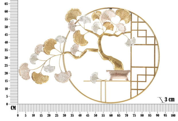 Decoratiune metalica de perete, Nippon Multicolor, l91,5xA3xH63 cm (5)