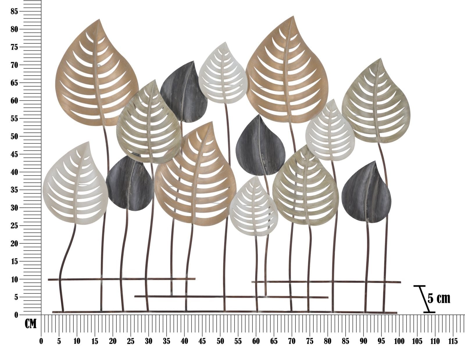 Decoratiune metalica de perete, Otip A Multicolor, l103,5xA5xH84 cm (5)