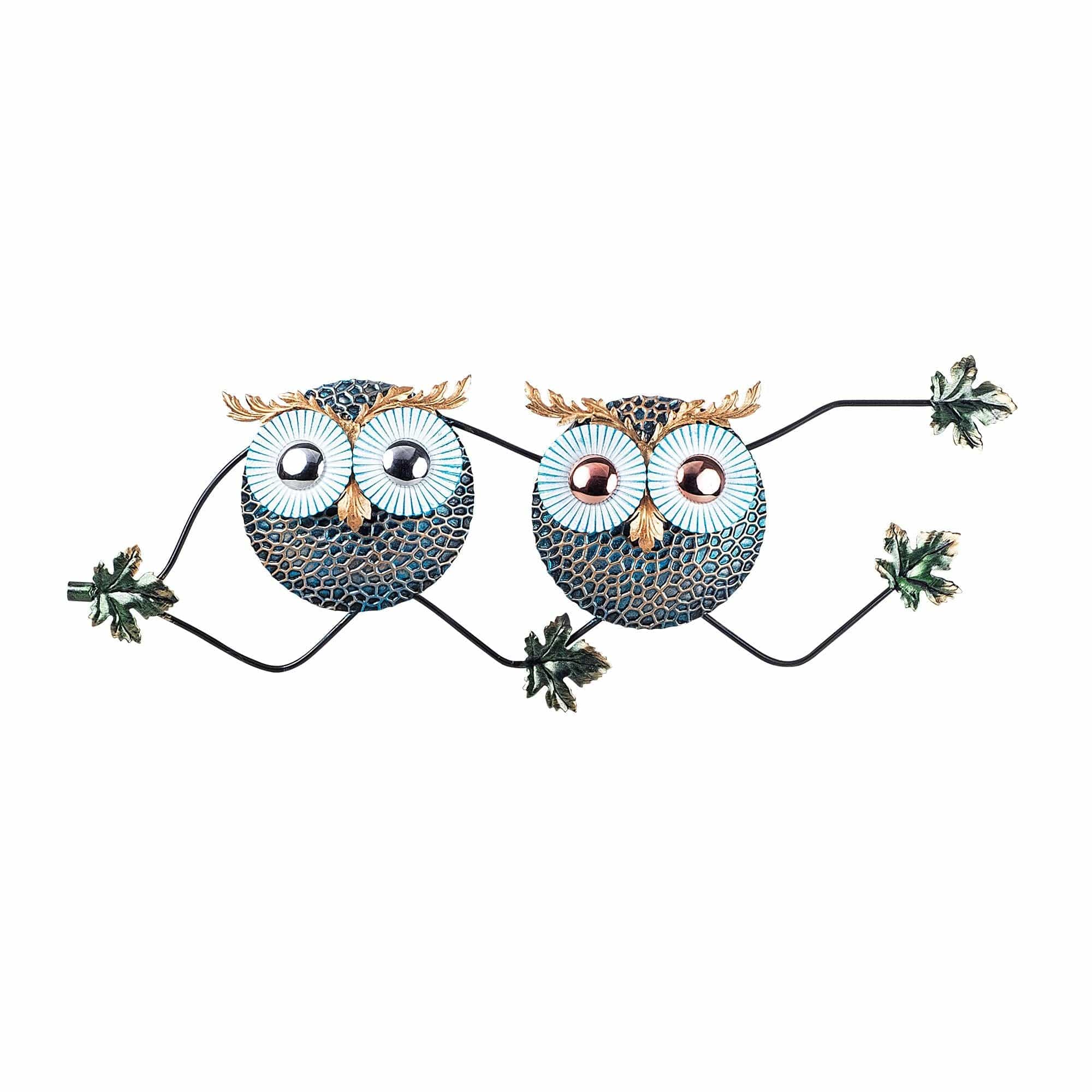 Decoratiune metalica de perete, Owl 3 Multicolor, l77xA1,5xH28 cm (1)