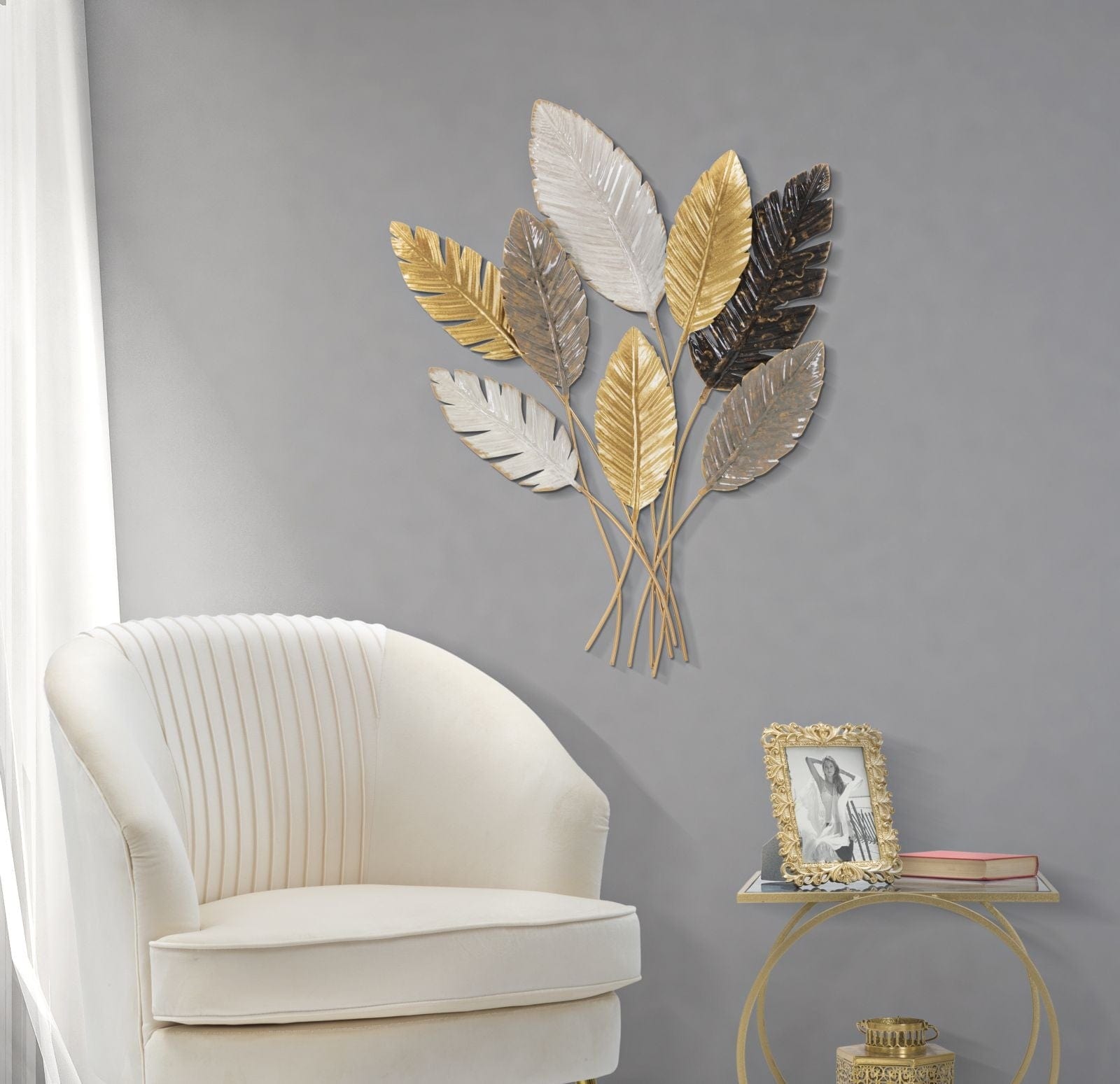 Mauro Ferretti Decoratiune metalica de perete, Palmy Multicolor, l73xA6xH93 cm