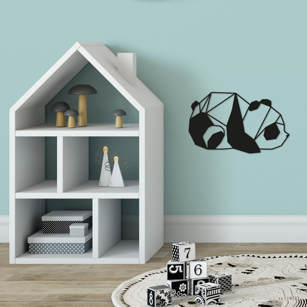 Asir Decoratiune metalica de perete, Panda 2 Negru, l52xA1,5xH31 cm