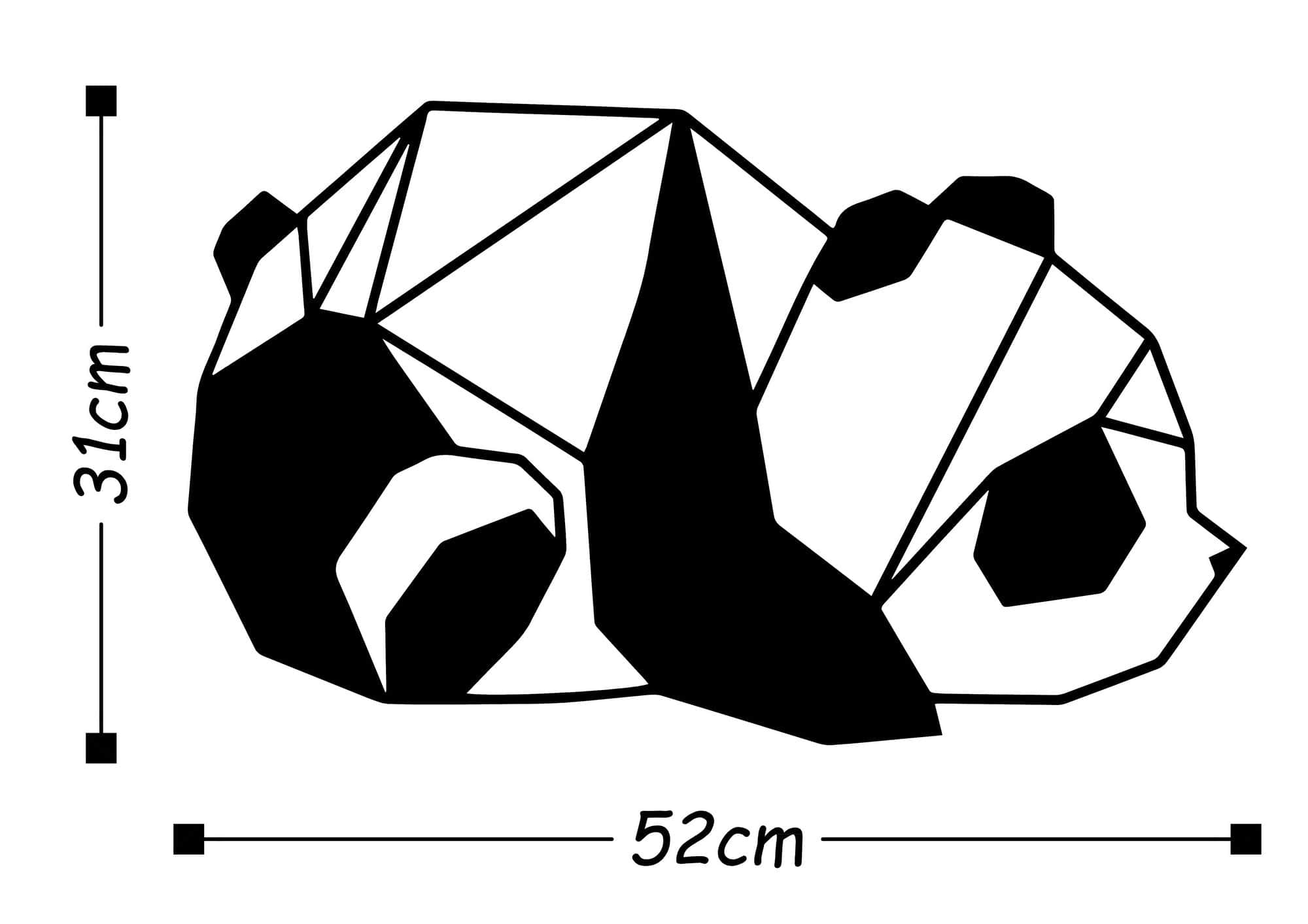 Asir Decoratiune metalica de perete, Panda 2 Negru, l52xA1,5xH31 cm